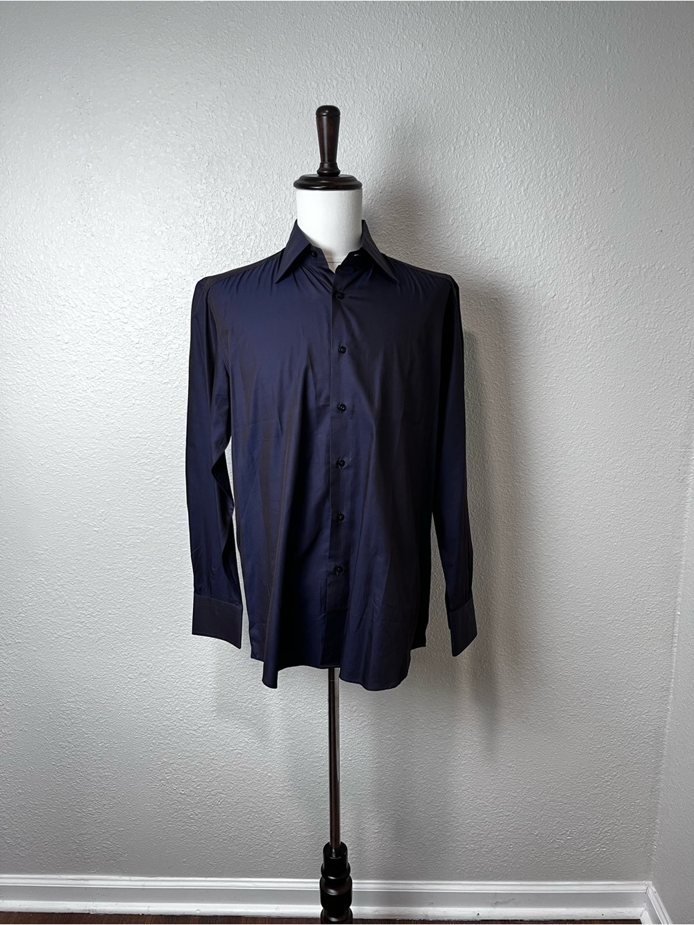 Xacus Deep Brown/Purple Button Down Shirt Size 16.5/42